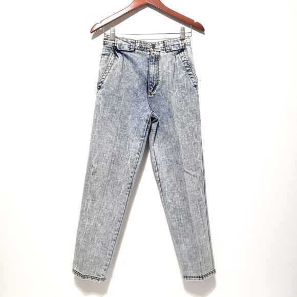 Vintage Bugle Boy Jeans Girls SIZE 12 Unisex Acid Stone Wash Y2K Baggy 80 - Picture 1 of 9